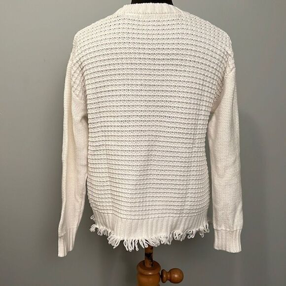 Architect Women's White Knitted Fabric Short Top Cotton Sweater Size Small - Picture 5 of 7